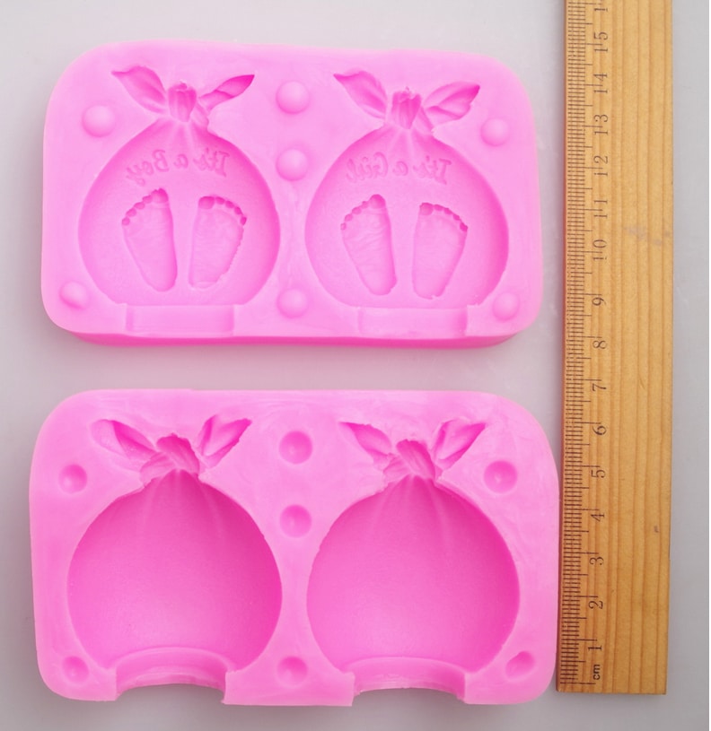 Uus kingitus beebi 3D kahesuunaline silikoonist seebivorm ja küünlavorm, komplektis 2 tk.