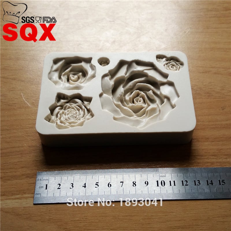 3D roosidega silikoonist vorm küpsetiste ja šokolaadi valmistamiseks, mitmekülgne ja kuumakindel -40 kuni 230 kraadi.