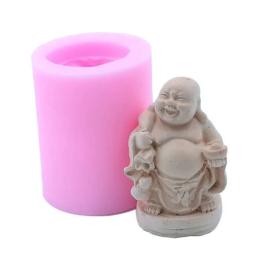 Hiina Buddha silikoonvorm seebi ja küünla valmistamiseks, toiduohutu silikoon, 3D šokolaadivorm.