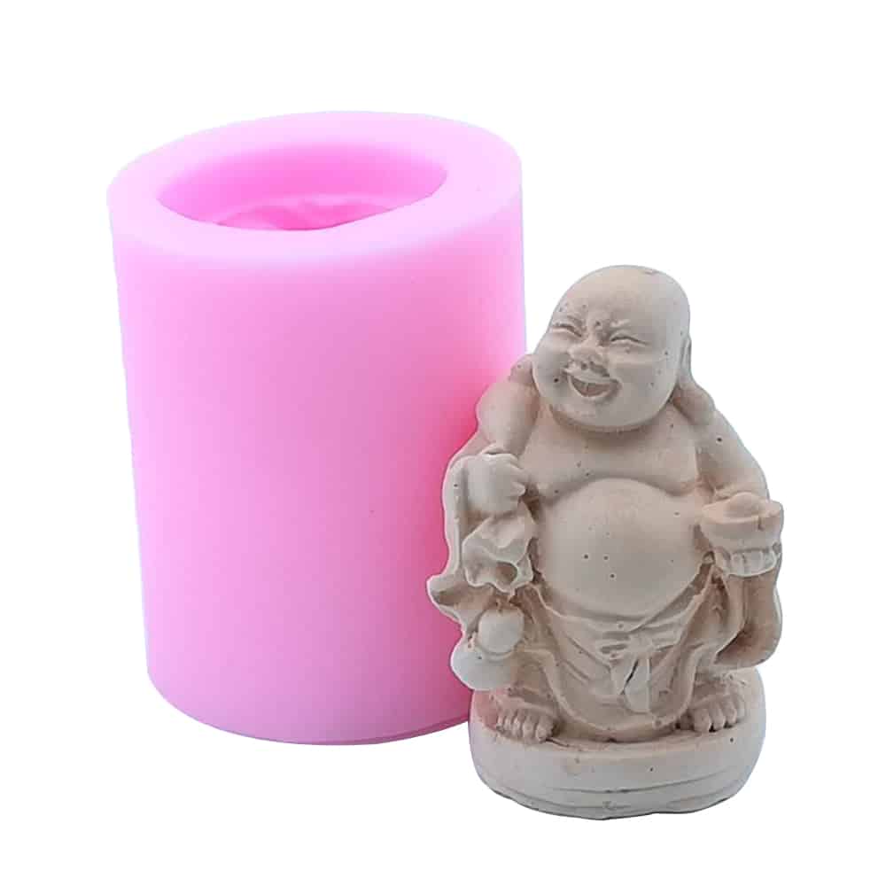 Hiina Buddha silikoonvorm seebi ja küünla valmistamiseks, toiduohutu silikoon, 3D šokolaadivorm.
