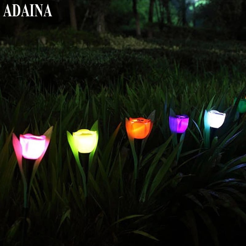 Veekindlad IP65 välisvalgustid, päikesepatareiga toidetud LED tulbivalgustid aiavalgustuse jaoks, 4-osaline komplekt