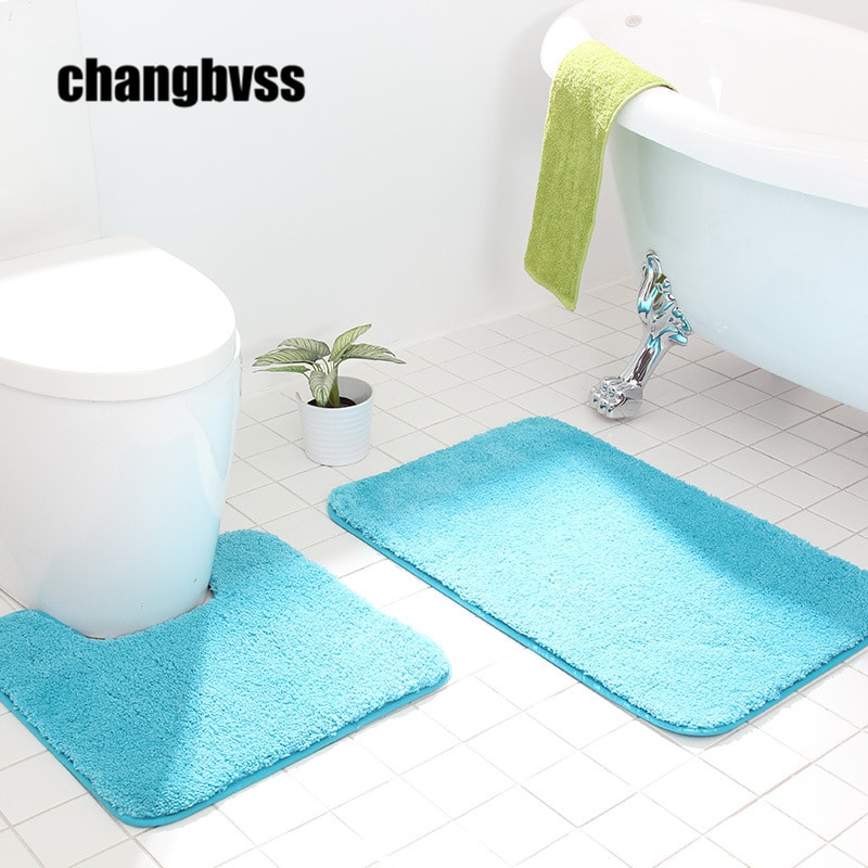 Kaheosaline komplekt vannitoa vaipadest, üks 60x90 cm mäluvahust vaip ja teine 50x50 cm mustriga vaip, libisemiskindel põrandakate vannitoa sisustuseks.
