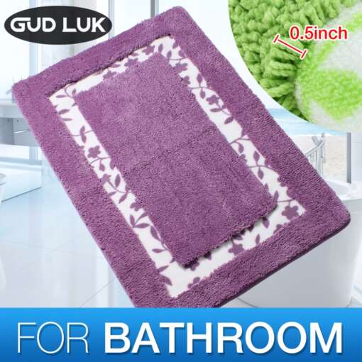 Libisemiskindel vannitoa vaip lilledega, valmistatud mikrokiust ja nailonist, suurus 50x80 cm, mudel TY-001