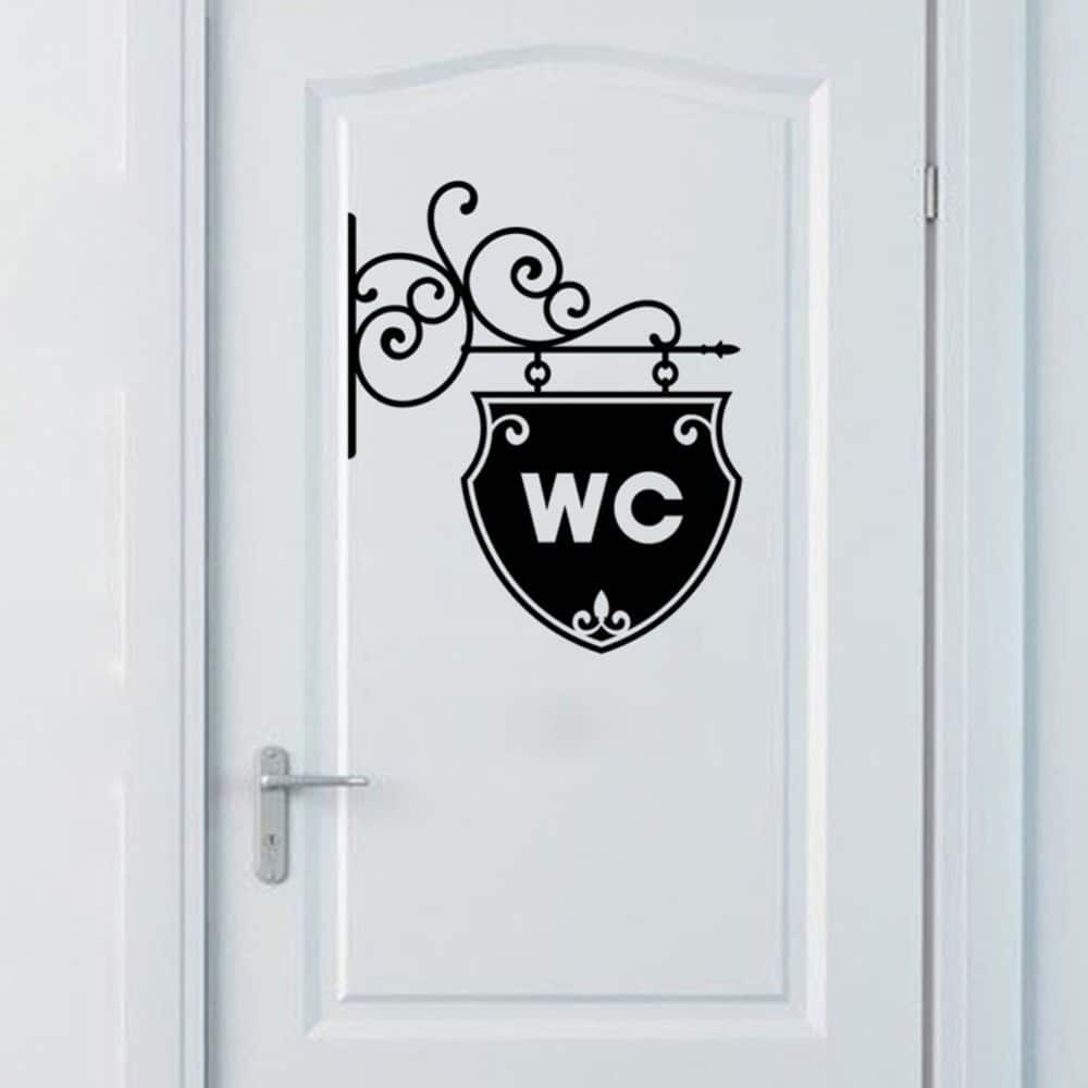 YOYOYU seinakleeps vinüülsticker WC-le, vannitoale ja tualetile, eemaldatav kodukaunistus mustril Mural Poster Y-46