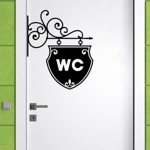 Soodne WC seinakleeps, musta värvi, minimalistliku kujundusega, sobib vannitoa või tualeti uksele.
