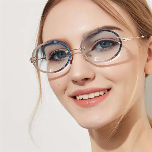 Ovaalsed ilma raamideta päikeseprillid, gradientläätsega, unisex disain, retro stiil, Joubas kaubamärk, trendikas aksessuaar