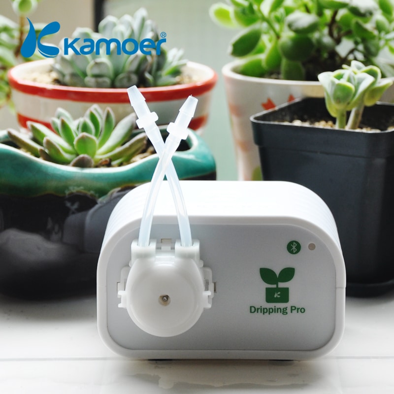 Automaatne taimede kastja, Kamoer Dripping Pro, Bluetooth-juhtimisega mikro-niisutussüsteem, mis on mõeldud rõdule, koju, kontorisse või väikesele kasvuhoonele, kastab kuni 8 taime.