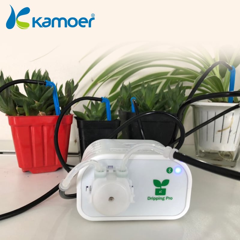 Automaatne taimede kastja, Kamoer Dripping Pro, Bluetooth-juhtimine, mikrotugisüsteem, potitaimede kastmine.