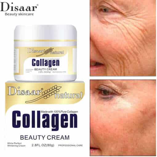 Disaar Collagen Power Lifting Cream 80g purk, mis sisaldab kortsudevastast ja niisutavat näokreemi. Kreem on mõeldud naha hoolduseks, valgendamiseks, niisutamiseks ja vananemisvastaseks hoolduseks.
