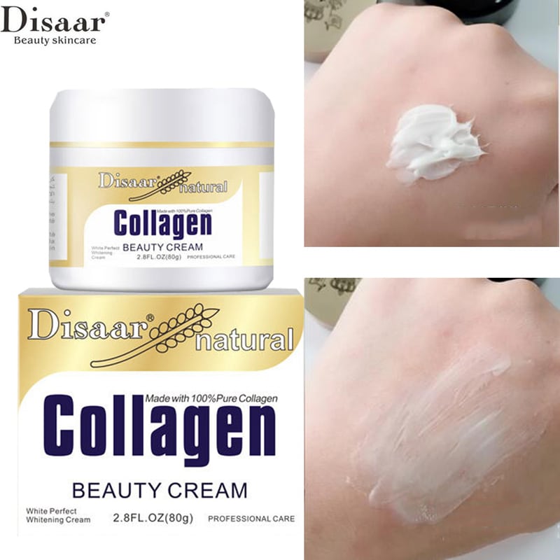 Disaar Collagen Power Lifting Cream 80g purk, mille etikett rõhutab kreemi kortsudevastaseid ja niisutavaid omadusi.