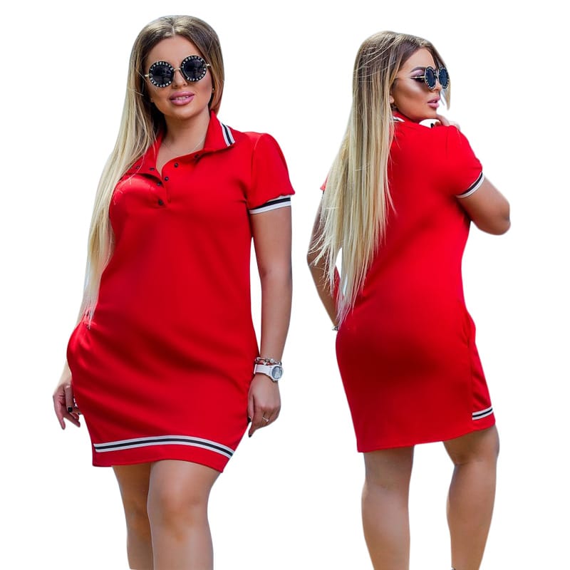 Sportlik minikleit suurematele suurustele, sinine varjund, lühikeste varrukatega, 6XL suuruses, elegantne ja sobilik nii tööle kui peole.