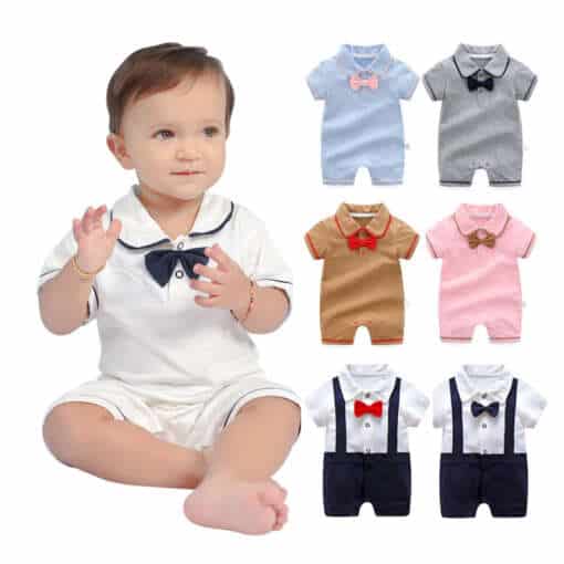 Beebide lipsudega jumpsuit helesinise ja valge triibulise mustriga, sobib pidulikeks sündmusteks ja argipäevaks.