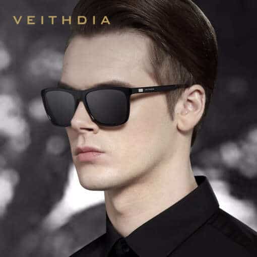 Klassikalised unisex päikeseprillid, polariseeritud läätsedega, VEITHDIA disain, vintage stiilis pruunid.