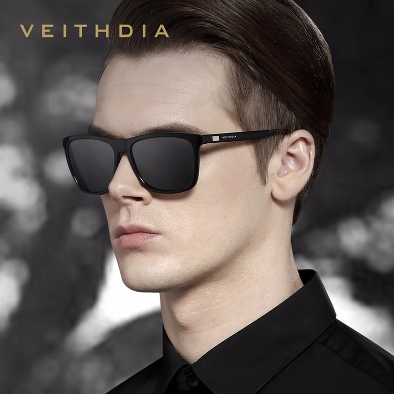 Klassikalised unisex päikeseprillid, polariseeritud läätsedega, VEITHDIA disain, vintage stiilis pruunid.