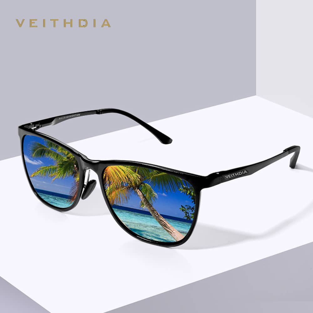 VEITHDIA retro alumiinium-magneesium meeste peegelklaasidega päikeseprillid, polariseeritud läätsed, vintage stiilis meeste päikeseprillid autojuhtimiseks, mudel 6623.