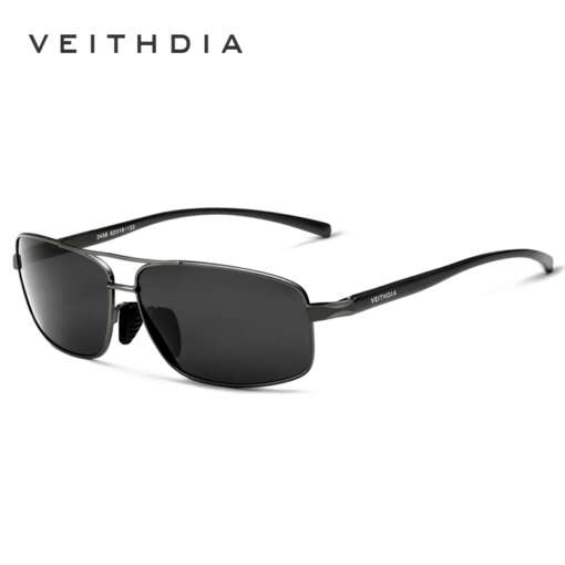 Lihtsad HD polariseeritud päikeseprillid, VEITHDIA bränd, meeste disainerprillid, HD polariseeritud läätsed, stiilsed päikeseprillid meeste aksessuaaridena.