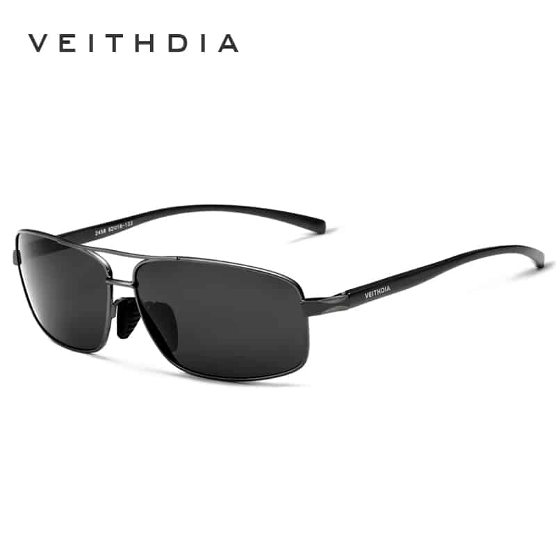 Lihtsad HD polariseeritud päikeseprillid, VEITHDIA bränd, meeste disainerprillid, HD polariseeritud läätsed, stiilsed päikeseprillid meeste aksessuaaridena.