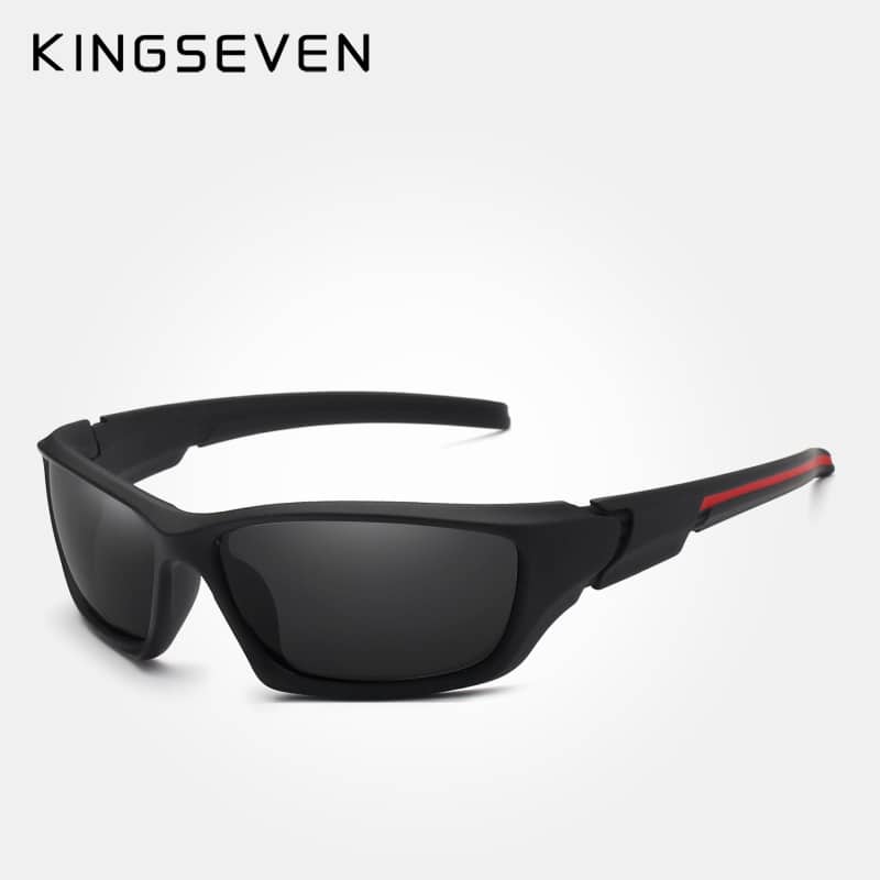 Kitsad meeste päikeseprillid, polariseeritud läätsed, TR90 raam, KINGSEVEN bränd.