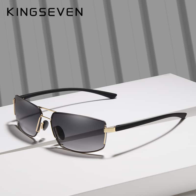 KINGSEVEN brändi disainiga meeste päikeseprillid, ruudukujulise raamiga, klassikalised ja unisex.
