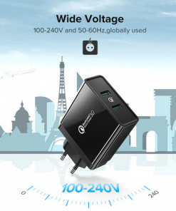 Ugreen Kiire 3.0 USB laadija, 36W, sobib iPhone X, 8 ja Samsung Galaxy S9, S10 ning Xiaomi Mi 8, 9, kiire laadimise tugi