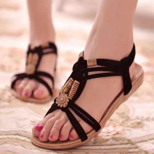 Naiste suvised gladiator stiilis boho sandaalid, mugavad ja soodsad jalatsid rannas kandmiseks.