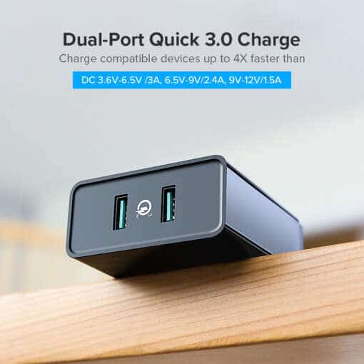 Ugreen Quick Charge 3.0 36W USB laadija, kiire laadimine iPhone X ja Samsung Galaxy seadmetele