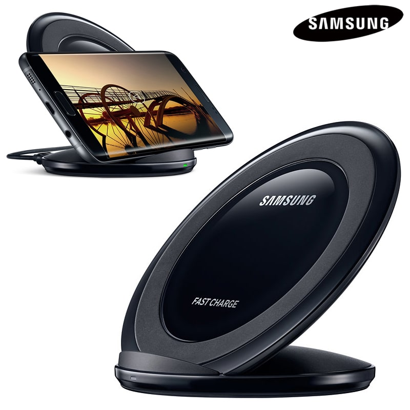 Juhtmevaba Samsungi kiirlaadija Samsung Galaxy S7 edge, S6, S8 Plus, S9, S10 ja Note8 jaoks, musta värvi laadimispadi.