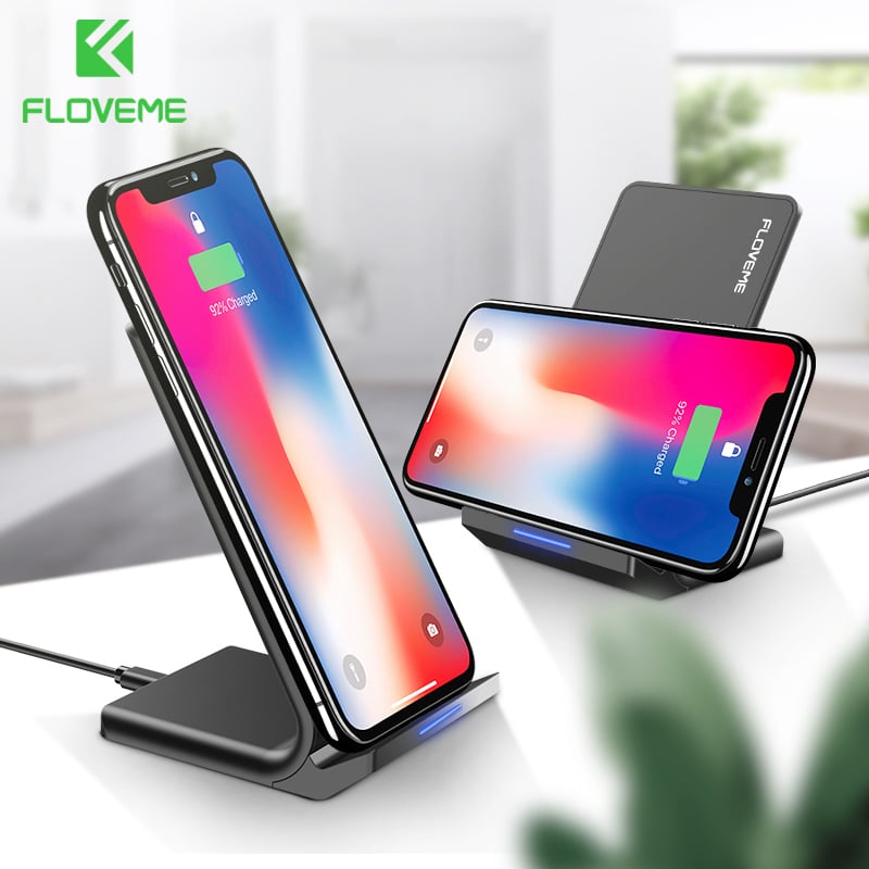 FLOVEME 10W Qi juhtmevaba laadija koos alusega, sobib iPhone 8, X, Xs ja Samsung Galaxy S10 Plus, S8, S9, S7 Edge kiireks laadimiseks
