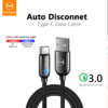 Mcdodo USB Type C 3A kiirlaadimiskaabel, mis sobib Samsung Galaxy S10, S9, S8 ja Xiaomi Redmi Note 7 seadmetele, automaatse lahtiühenduse funktsiooniga.