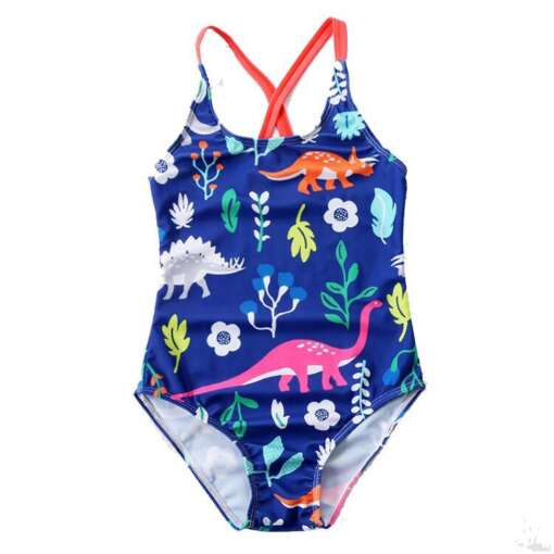 Suvised trikood tüdrukutele flamingo mustriga, ühes tükis ujumistrikoo lastele, suvine spordirandriietus.
