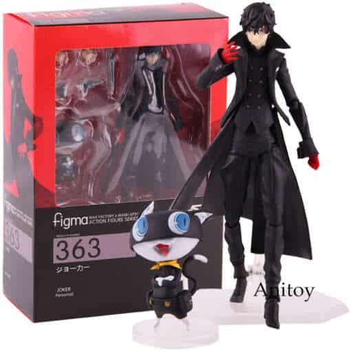 Figma 363 Persona 5 figuriin, seismas dünaamilises poosis, rõhutades detailset disaini ja värviküllast kostüümi.