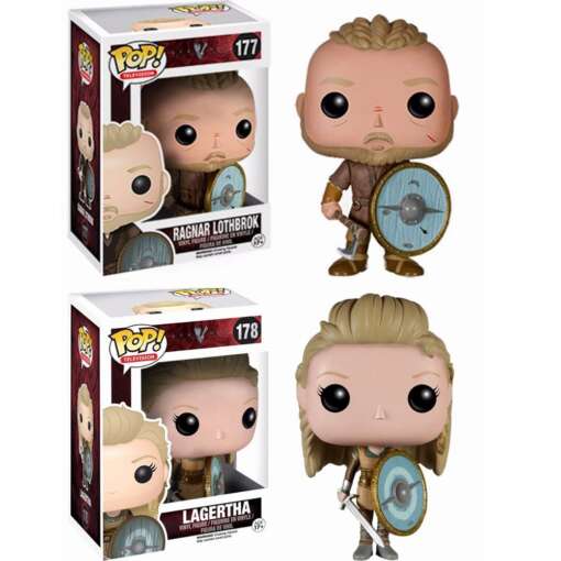 lagertha või ragnar lothbroki figuriin realistlikus poosis detaliseeritud soomusrüü ja aksessuaaridega