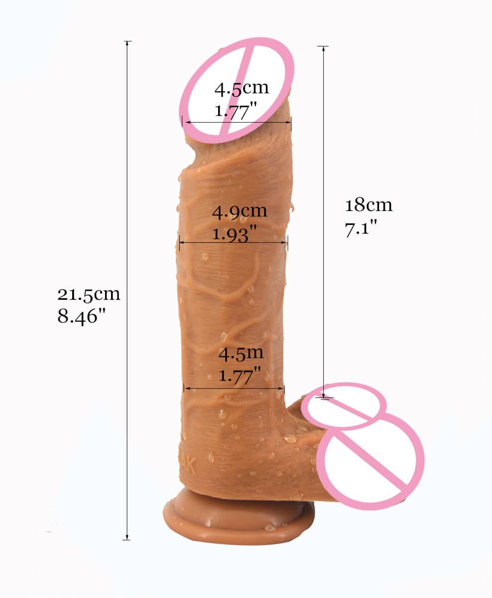 nahatooni realistlik dildo mõõtudega ja iminapaga
