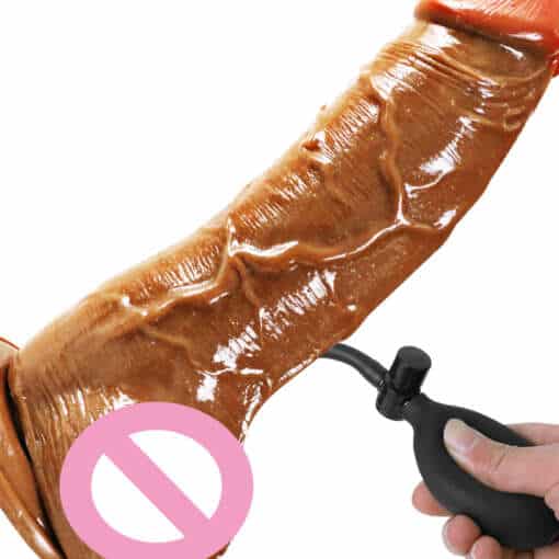 Täispumbatav realistlik dildo valgel taustal