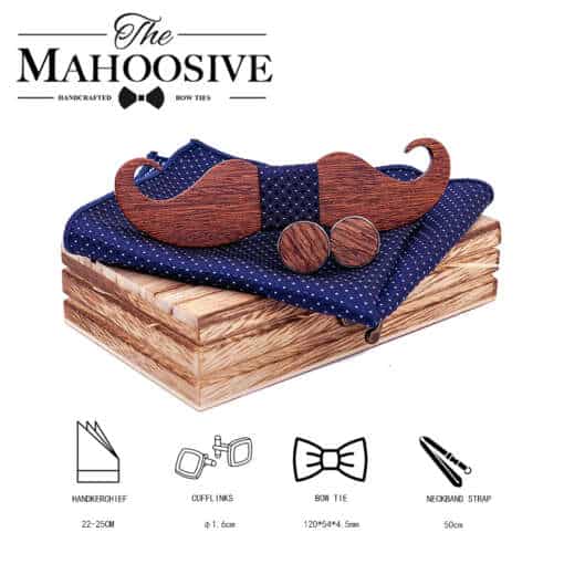 Vuntsikujuline kikilips, rätik ja mansetinööbid elegantses komplektis.