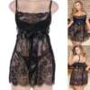 must pitsist öösärk stringidega naistele lingerie kategoorias musta värvi pesu intiimne rõivas naiselik stiil pitsdetailidega