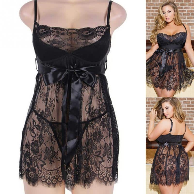 must pitsist öösärk stringidega naistele lingerie kategoorias musta värvi pesu intiimne rõivas naiselik stiil pitsdetailidega