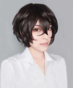 dazai osamu parukas pruun lokkis anime inspiratsioon cosplay kostüüm aksessuaar
