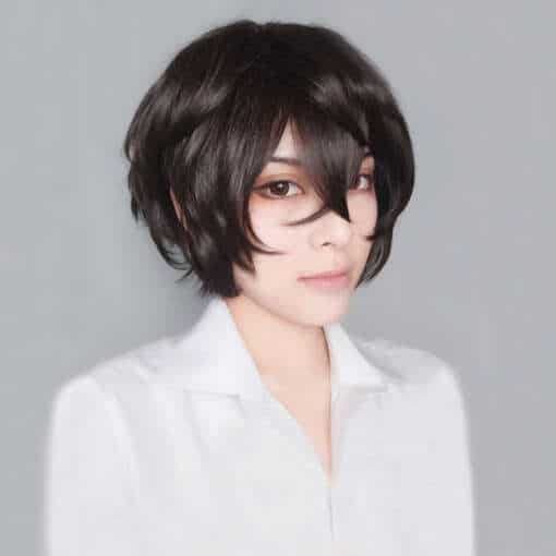 dazai osamu parukas pruun lokkis anime inspiratsioon cosplay kostüüm aksessuaar
