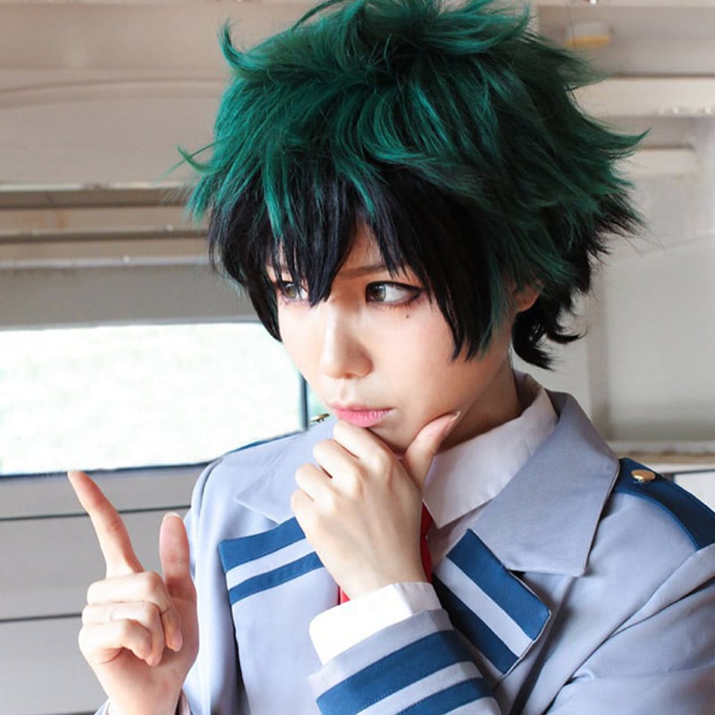 izuku midoriya parukas anime stiilis roheliste juustega cosplay jaoks