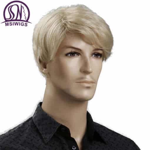 Blond sirgete juustega parukas meestele