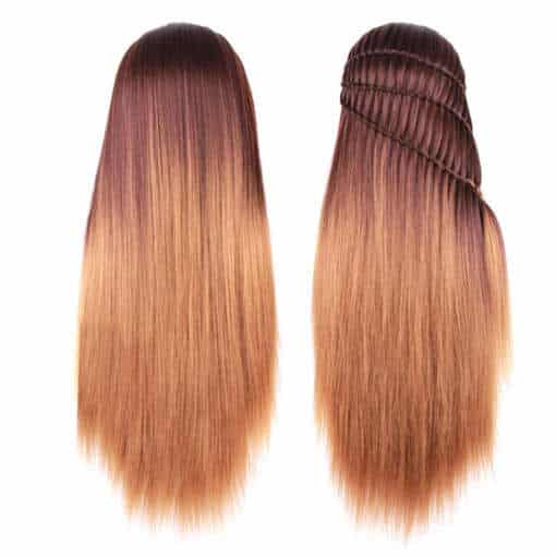 ombre juustega treeningpea pruunide ja blondide toonidega sirged juuksed mannequin peal