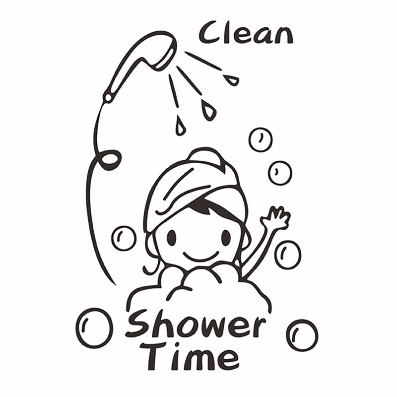 kleebis "shower time" vannituppa seinal veepiiskade ja mullidega