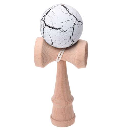 valge palliga kendama puidust käepidemega mänguasi
