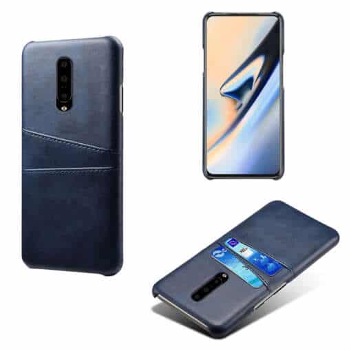 kaardihoidjaga must ümbris oneplus telefonile hallil taustal
