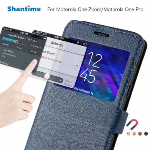 kaaned motorola one zoom one pro mustast nahast kaarditasku ja magnetkinnitusega