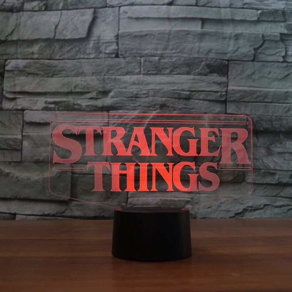 LED lamp stranger things musta alusega ja mitmevärvilise valgustusega