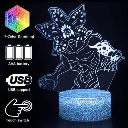 3D lamp demogorgon kujutis hallil taustal