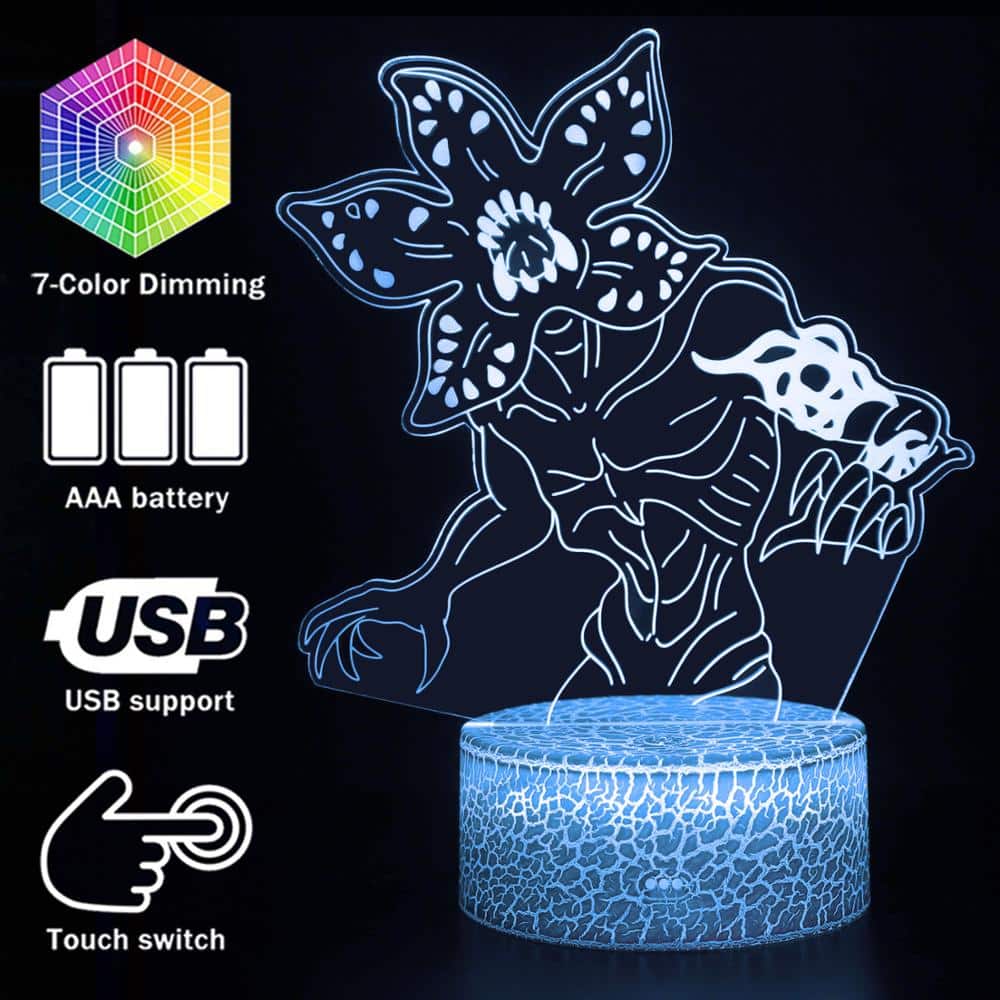 3D lamp demogorgon kujutis hallil taustal
