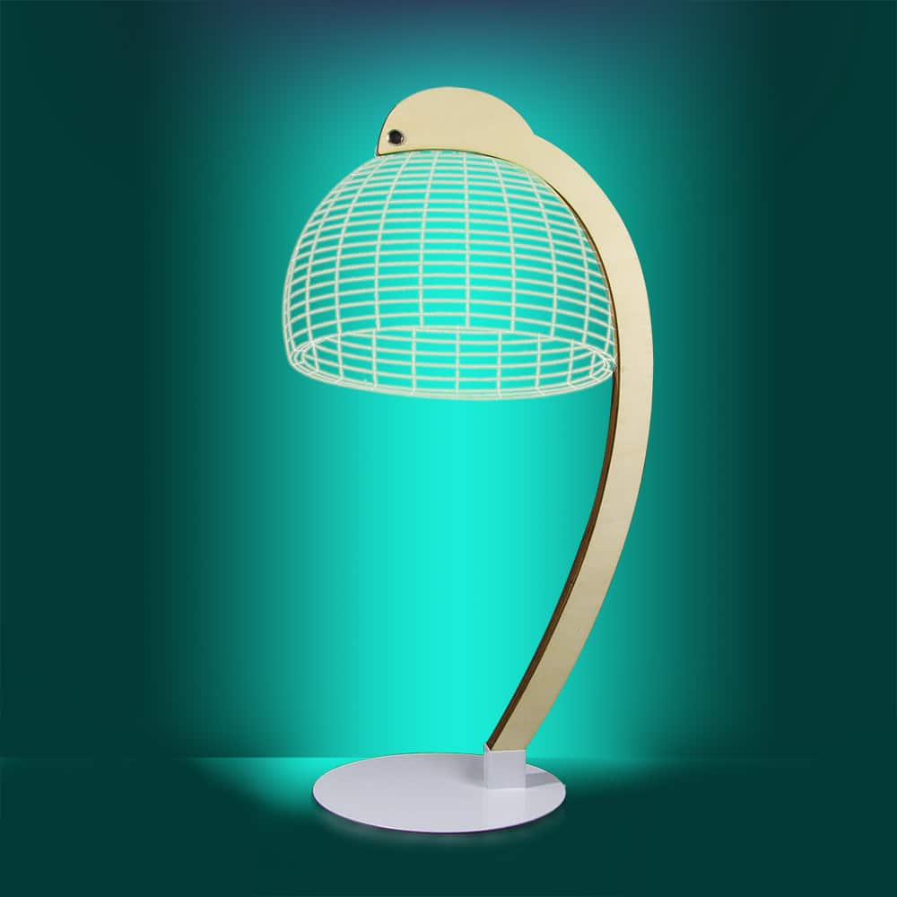 stiilne LED öölamp valgustamas tuba, minimalistlik disain, energiasäästlik valgustus, sobib magamistuppa ja lastetuppa